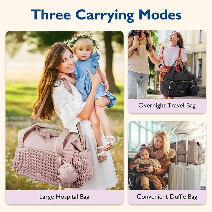 mommore Wickeltasche, geräumige Reise-Wickeltasche, Kliniktasche für die Geburt, Babytasche mit Schn