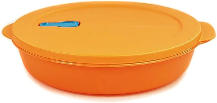 Tupperware CrystalWave Mikrowelle 1,9 L mit orangefarbenem Mikrowelleneinsatz