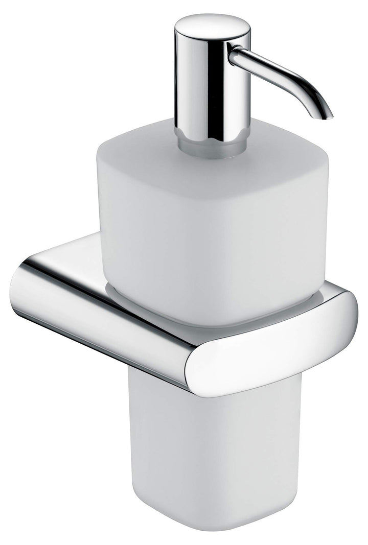 KEUCO Lotion-Spender Metall verchromt und Opal-Glas_ Inhalt nachfuellbar ca. 220ml_ Fuer Fluessigsei