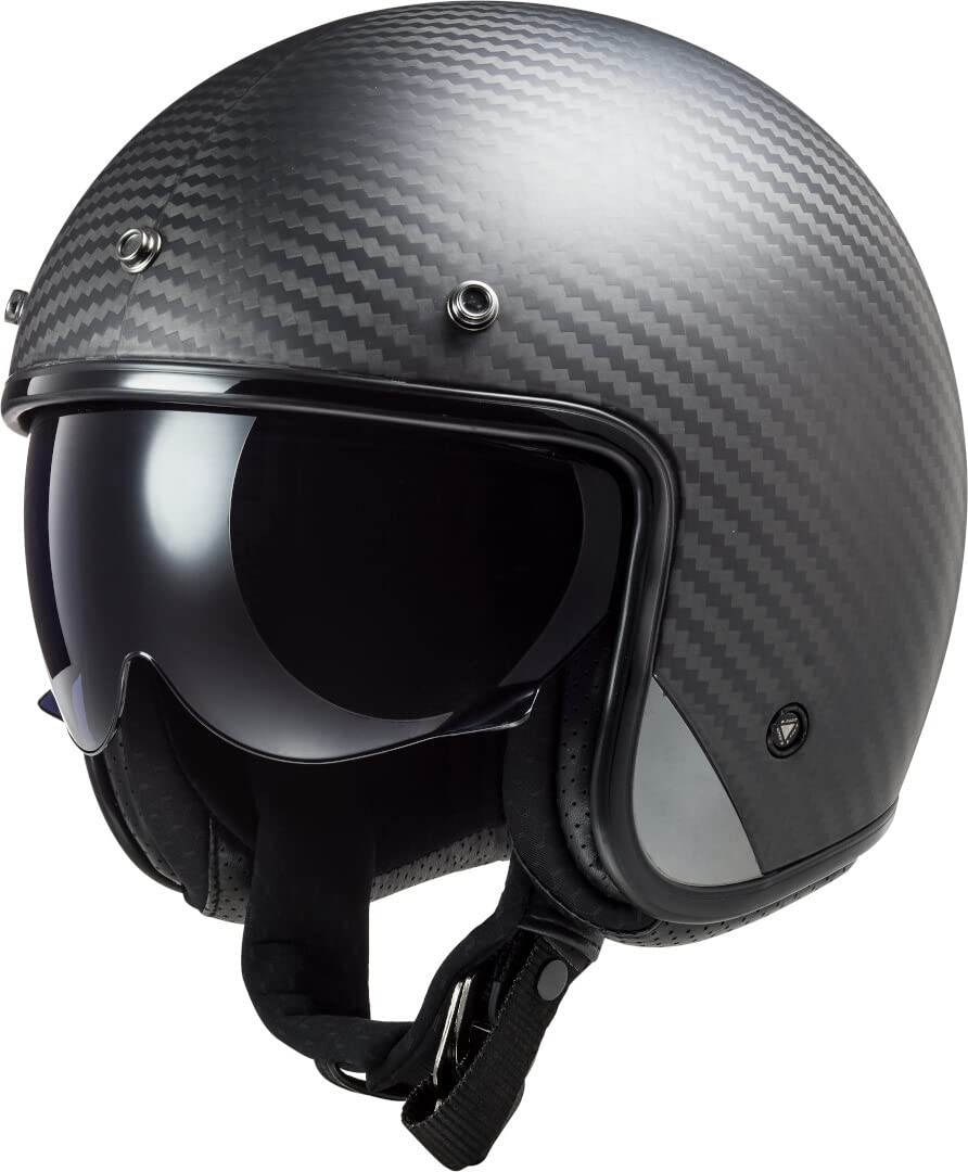 LS2 Motorradhelm OF601 BOB CARBON, Schwarz, L L Schwarz, L Schwarz