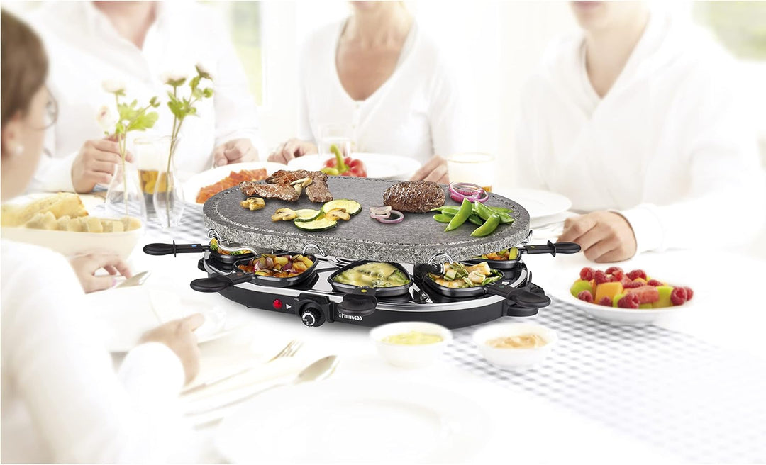 Princess ovaler Raclette-Stein Grill, 1200 Watt, regelbarer Thermostat, für 8 Personen, antihaftbesc