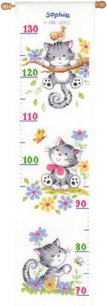 Vervaco Zählmuster Spielende Katzen Zählmusterpackung-Stickpackung im gezählten Kreuzstich, Baumwoll