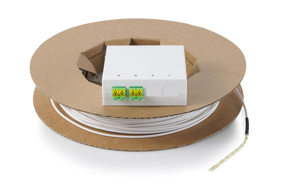 DIGITUS FTTx Installations-Kit – 50 m – 2x LC-APC Duplex Kupplung – Weiss | 4 Fasern – LSZH, CPR B2c