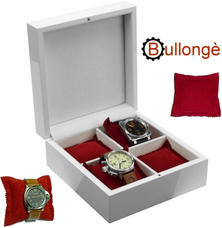 BULLONGȩ Uhrenbox ELESWISS piano white für 4 Armbanduhren