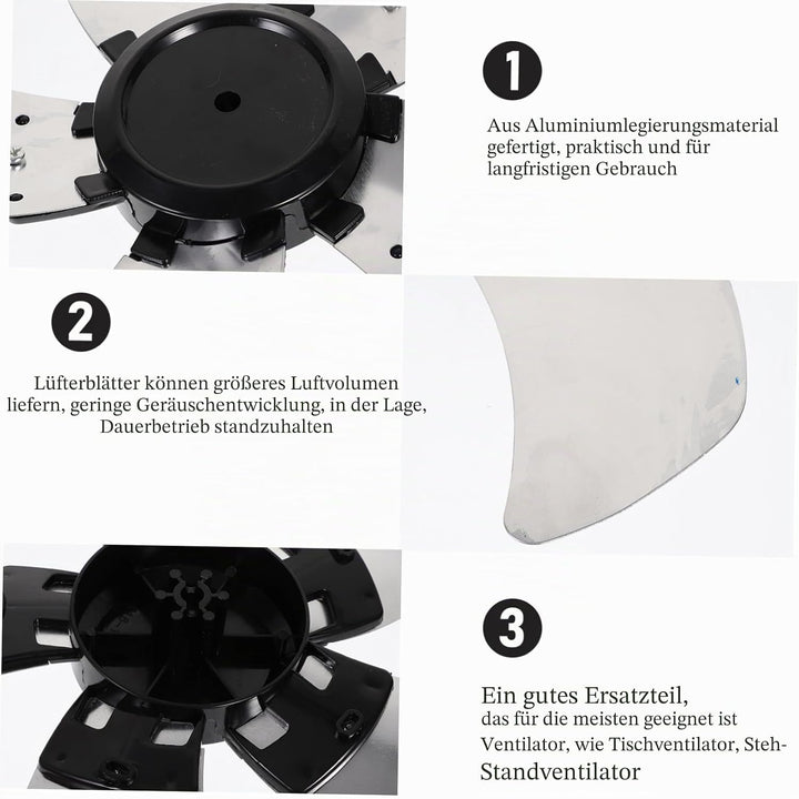 ULTECHNOVO Metalllüfterflügel für Standventilatoren Ventilatorersatzteile aus Installieren Reinigen