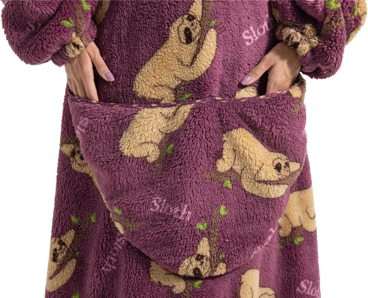 JOREAY Lange Hoodie Decke mit Ärmeln für Damen Herren, Kuschelig Deckenpullover, XXL Übergrosse Deck