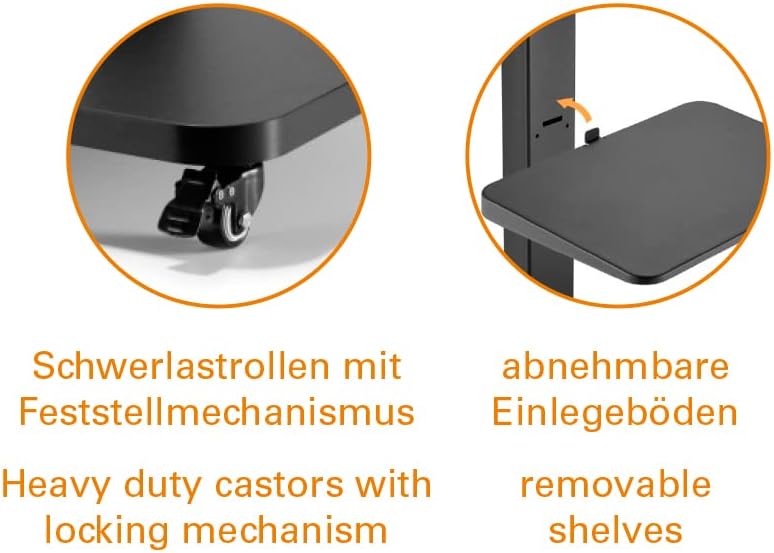 myWall HP108WL Standfuss für Flachbildschirme 37“ - 75“ (94-190 cm), Belastung bis 40 kg, weiss 20 J
