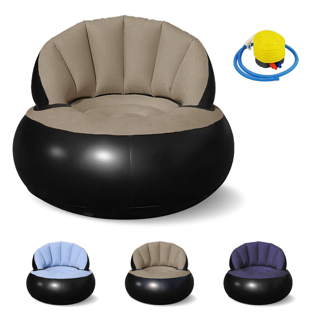 Aufblasbares Sofa, Wasserdichtes Aufblasbarer Sessel, Luftsofa mit Fusspumpe, Aufblasbare Couch mit