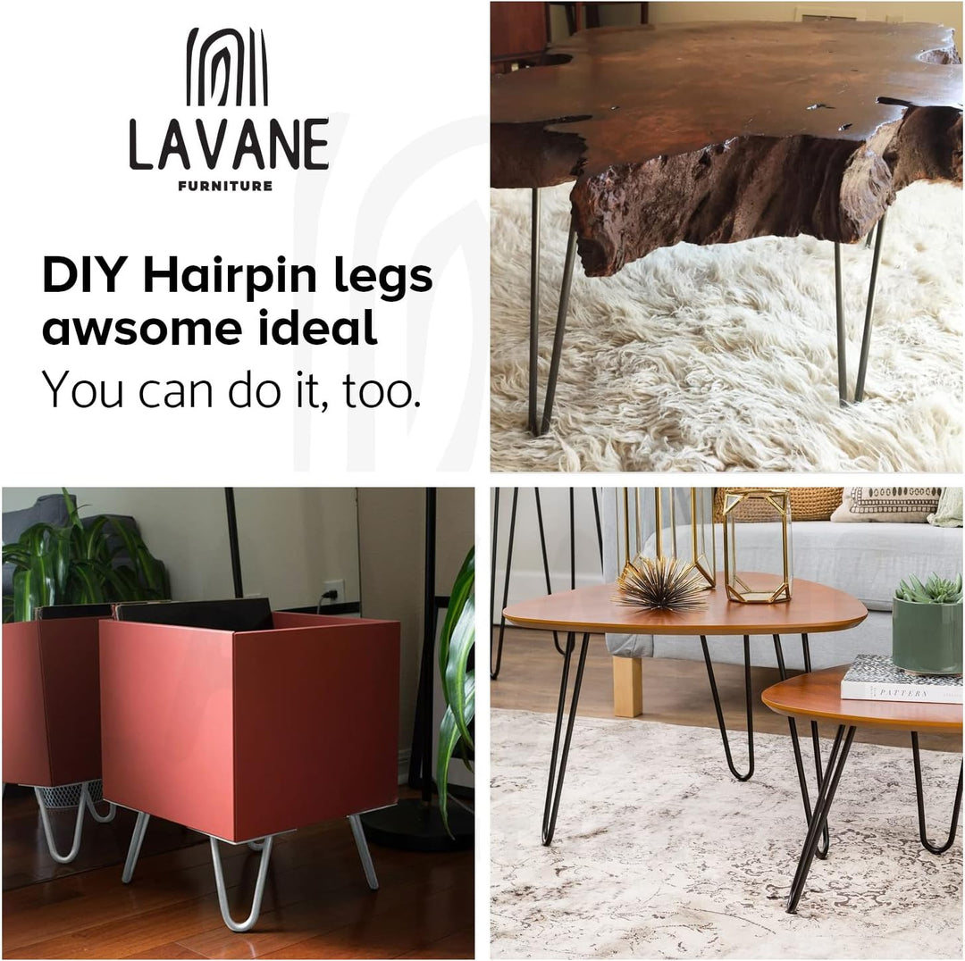4" / 10cm Haarnadel Tischbeine, La Vane 4 Stück Modern-Stil DIY Metall Möbelfüsse Hairpin Legs mit B