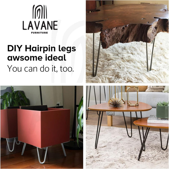 4" / 10cm Haarnadel Tischbeine, La Vane 4 Stück Modern-Stil DIY Metall Möbelfüsse Hairpin Legs mit B