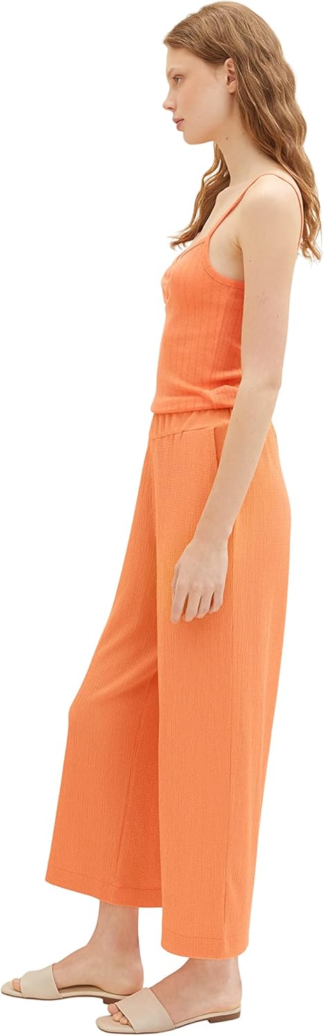 TOM TAILOR Denim Damen Basic Culotte Hose M 31699 - Luminous Coral, M 31699 - Luminous Coral