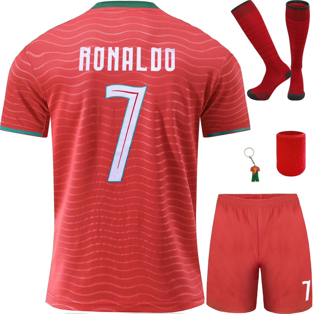 Mikalay Neu #7 Heim Fussball Trikot/Shorts/Socken für Kinder Geschenk Set Jugendgrössen 18 (3-4 Jahr