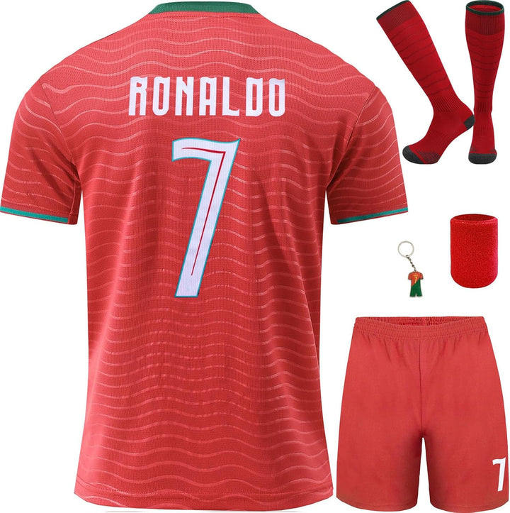 Mikalay Neu #7 Heim Fussball Trikot/Shorts/Socken für Kinder Geschenk Set Jugendgrössen 18 (3-4 Jahr