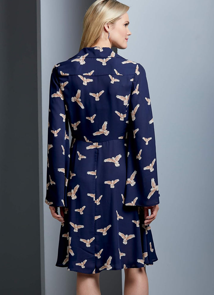 Vogue V9345E5 Easy Damen Schnittmuster Kragen Kleid Schnittmuster Gr. 42-50