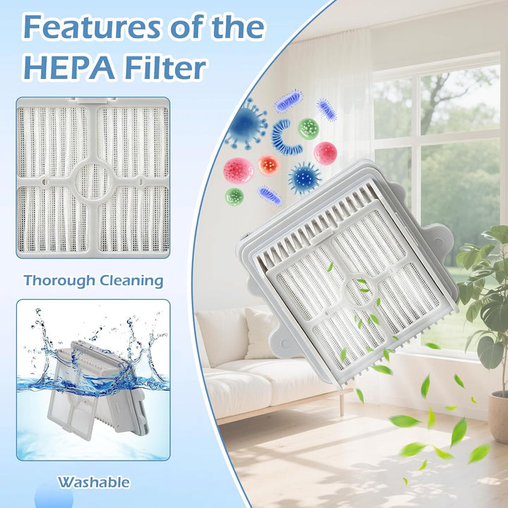 Ersatzbürstenrolle und HEPA Filter Zubehör | für F25 Nass und Trockensauger, Staubsauger Ersatzteile