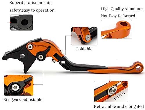 FXCNC CNC Aluminum Folding Extendable Adjustable Brake Clutch Levers compatible for KTM 690 SMC/SMC-
