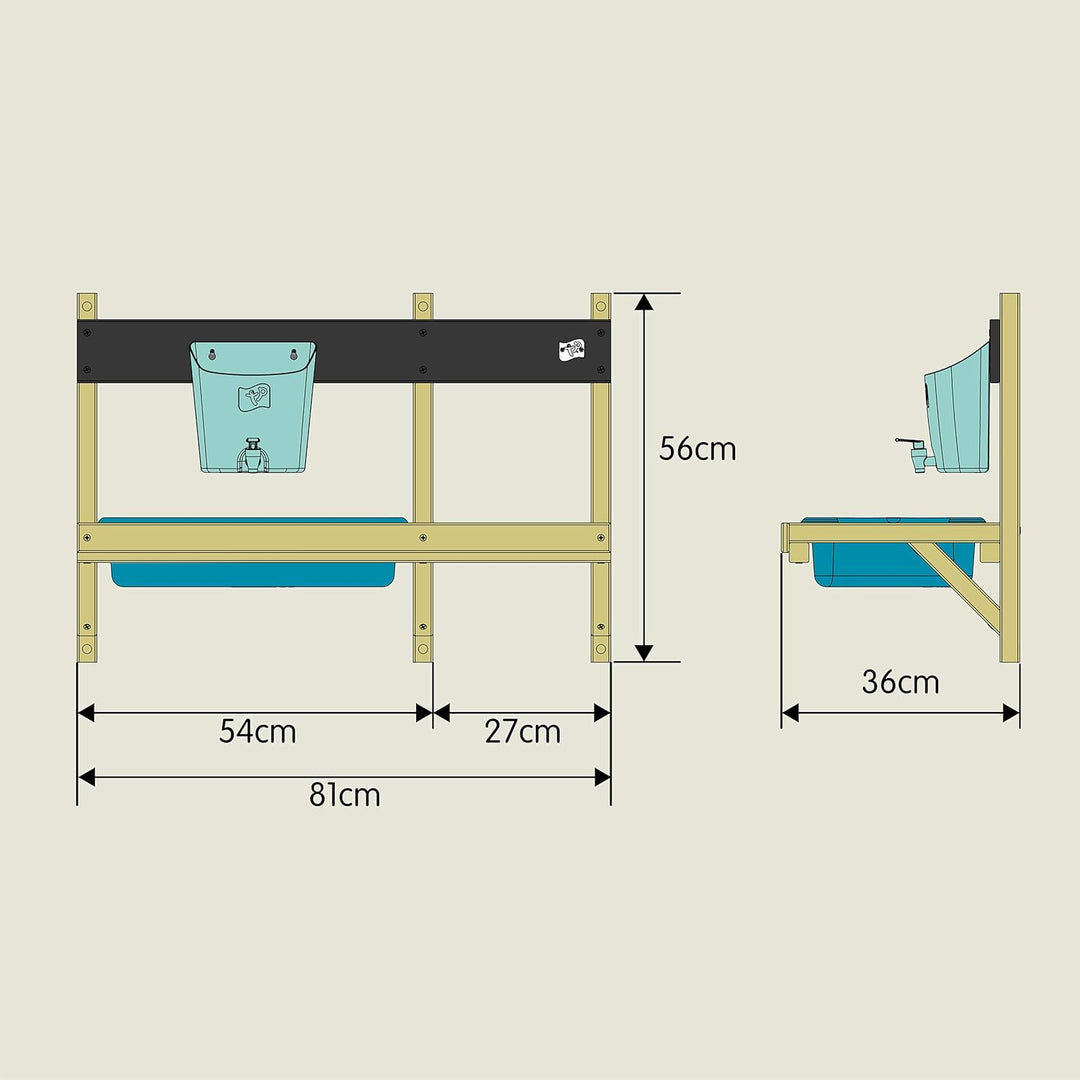 TP Toys 297 Kitchen Holz Deluxe Mud Küche Spielhaus Zubehör, grün, 36 x 81 x 56 cm Einzelbett, Einze
