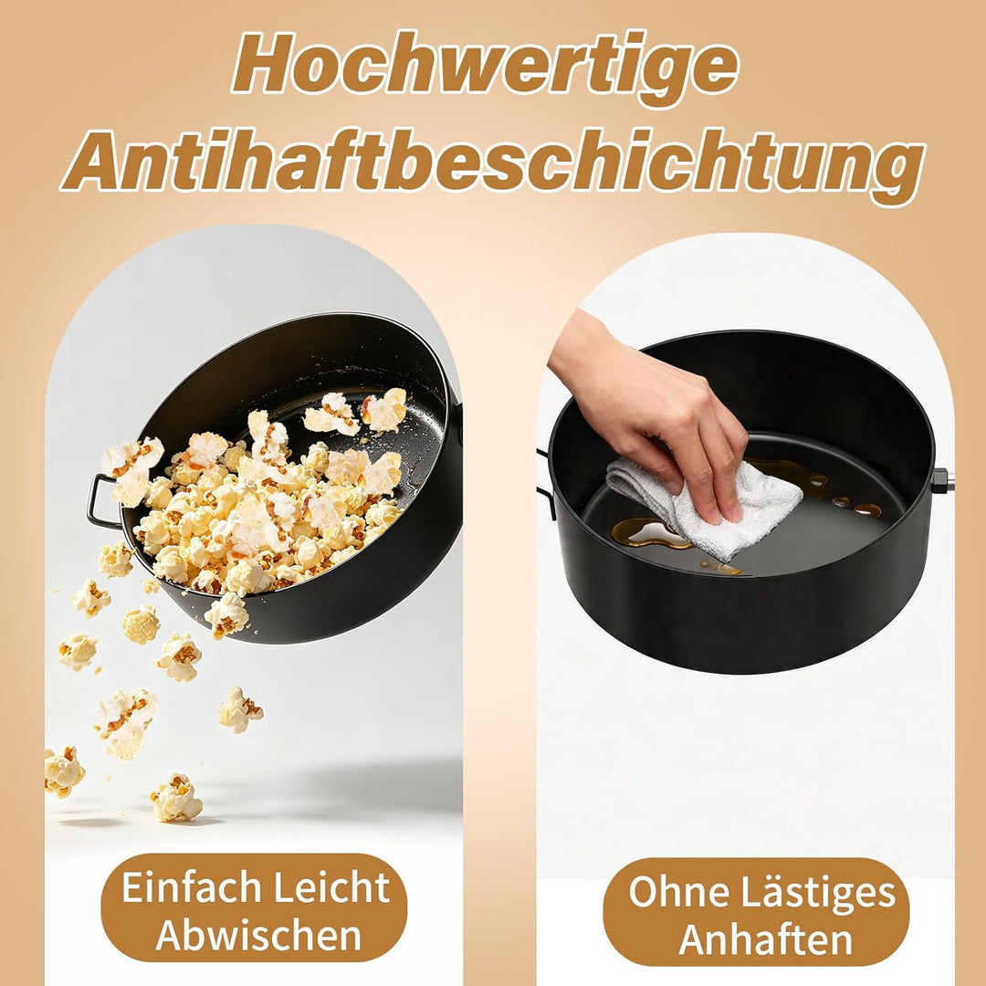 Popcorn Maker Lagerfeuer aus Kohlenstoffstahl, Antihaft Outdoor Popcorn-Pfanne für Lagerfeuer mit Hi