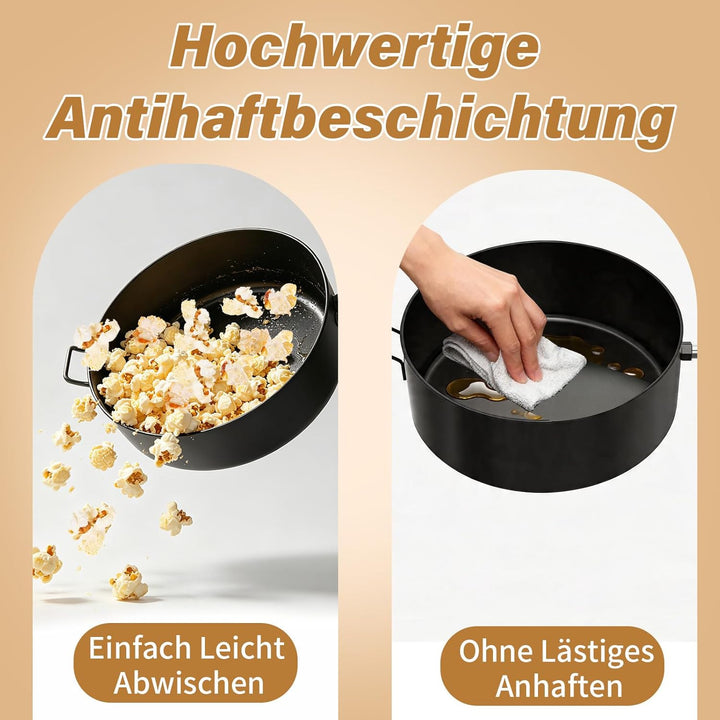Popcorn Maker Lagerfeuer aus Kohlenstoffstahl, Antihaft Outdoor Popcorn-Pfanne für Lagerfeuer mit Hi