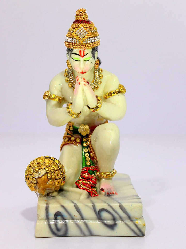eSplanade Resin Hanuman Anjaneya Pavan Putra Murti Moorti Idol Statue Sculpture (8.5 x 5.25 Inches),