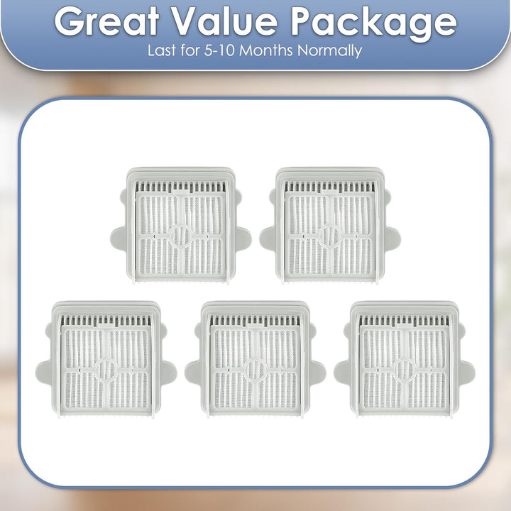 (5 Stück) F25 Ersatz HEPA Filter Kompatibel mit Roborock F25 LT/RT/ACE/ALT/ACE Combo/GT Nass Trocken