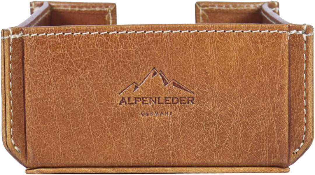 Alpenleder Notizzettelspender - Modell: PACKERL (Handgefertigt) - Nachhaltiges Bio-Leder aus regiona