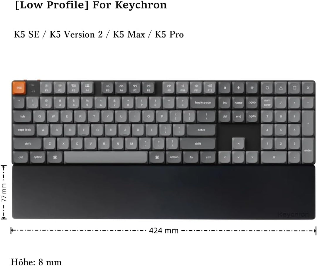 Keychron Silikon-Handballenauflage mit Hexagon-Struktur | Rutschfeste Oberfläche &amp; Ergonomisch | Ent