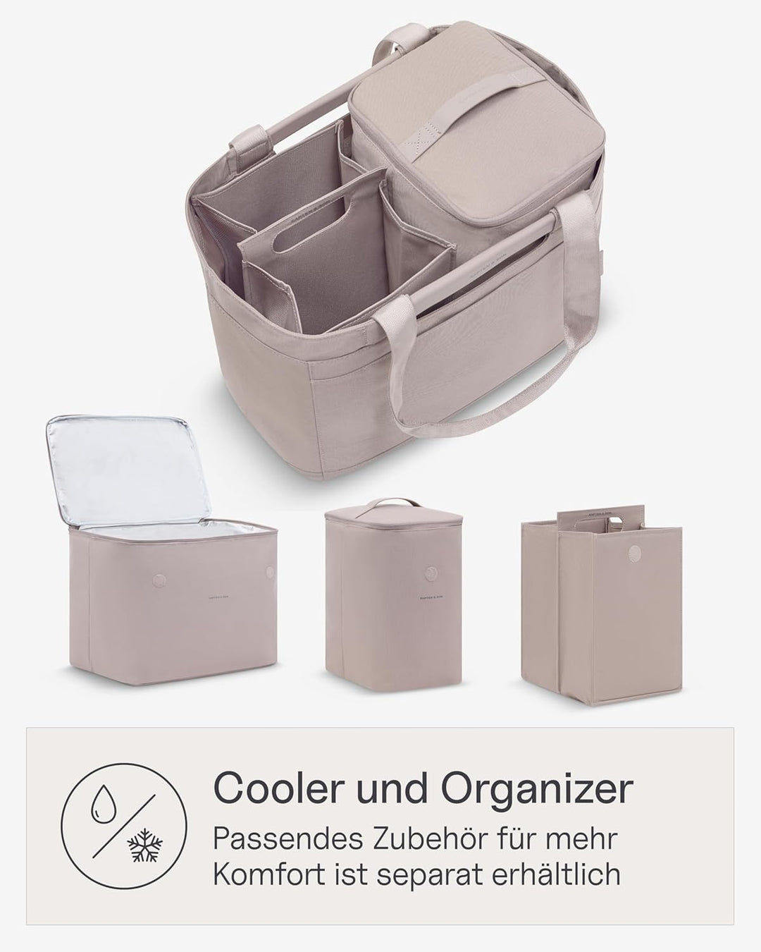 Kapten & Son Vaasa Einkaufskorb faltbar Muted Rose 25 L | Korb Rosa stabil | Inklusive Einkaufswagen