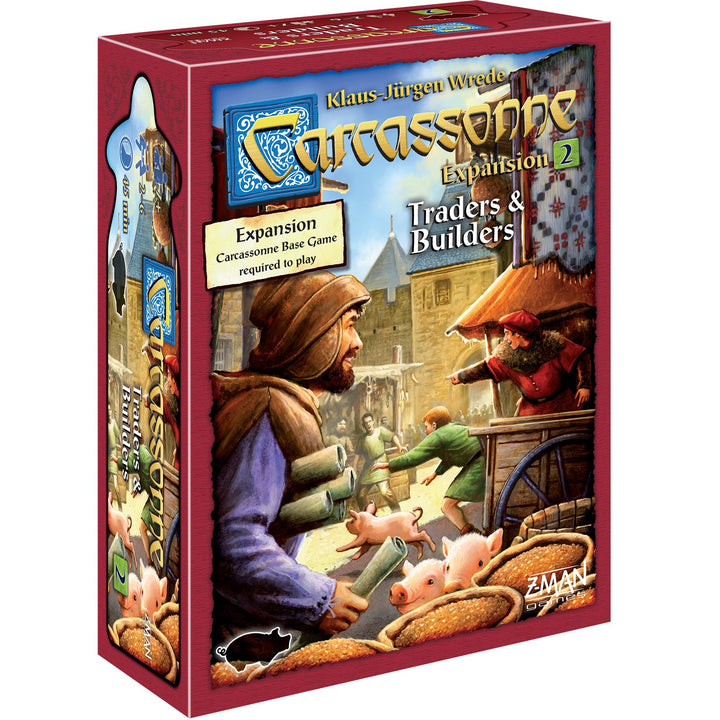Z-Man Games , Carcassonne Traders & Builders, Board Game Expansion 2, Ages 7 and up, 2-6 Players, 45