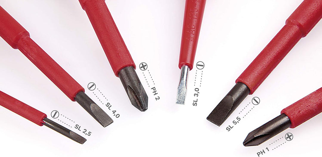 H + H Werkzeug VDE Schraubendreher Set 6tlg inkl. Spannungsprüfer VDE geprüft Made in Germany