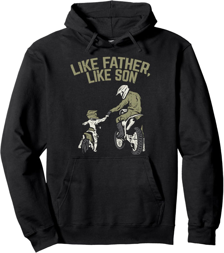 Like Father Son Dirt Bike Matching Motocross Boys Men Gift Pullover Hoodie