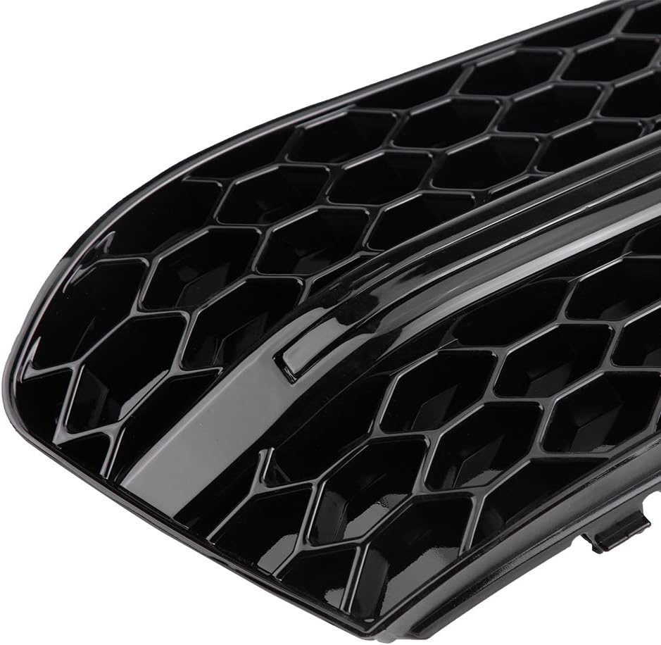 Gitter Nebelscheinwerfer, 2 Stück für RS4 Style Glossy Black Nebelscheinwerfer Frontgrill für A4 B8