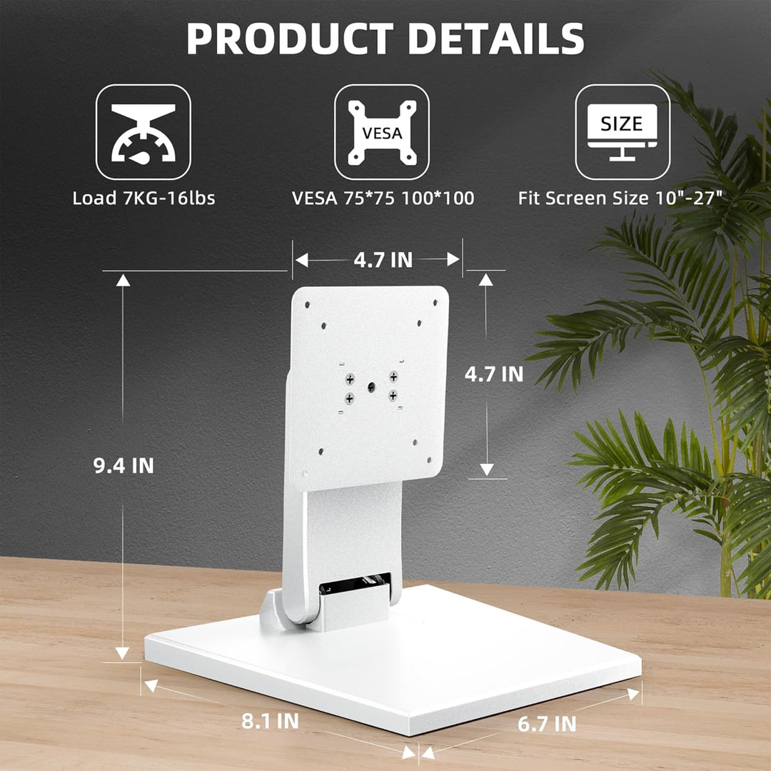 Wearson Flacher Monitorständer – faltbarer Monitorständer mit niedrigem Profil (Weiss), Weiss