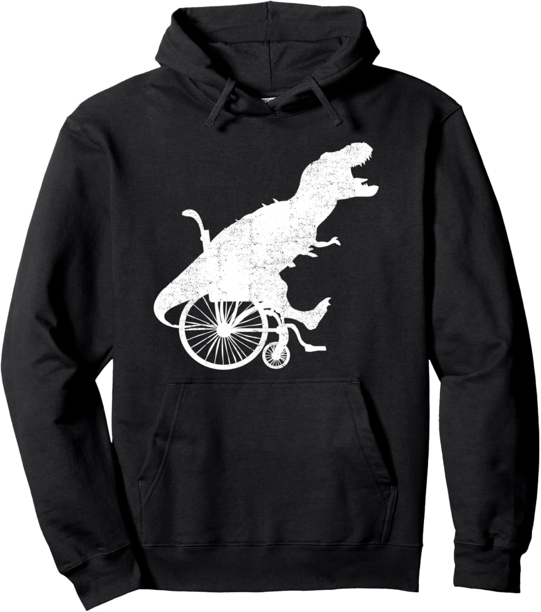 Lustiges T-Rex Dinosaurier Rollstuhlfahrer Pullover Hoodie