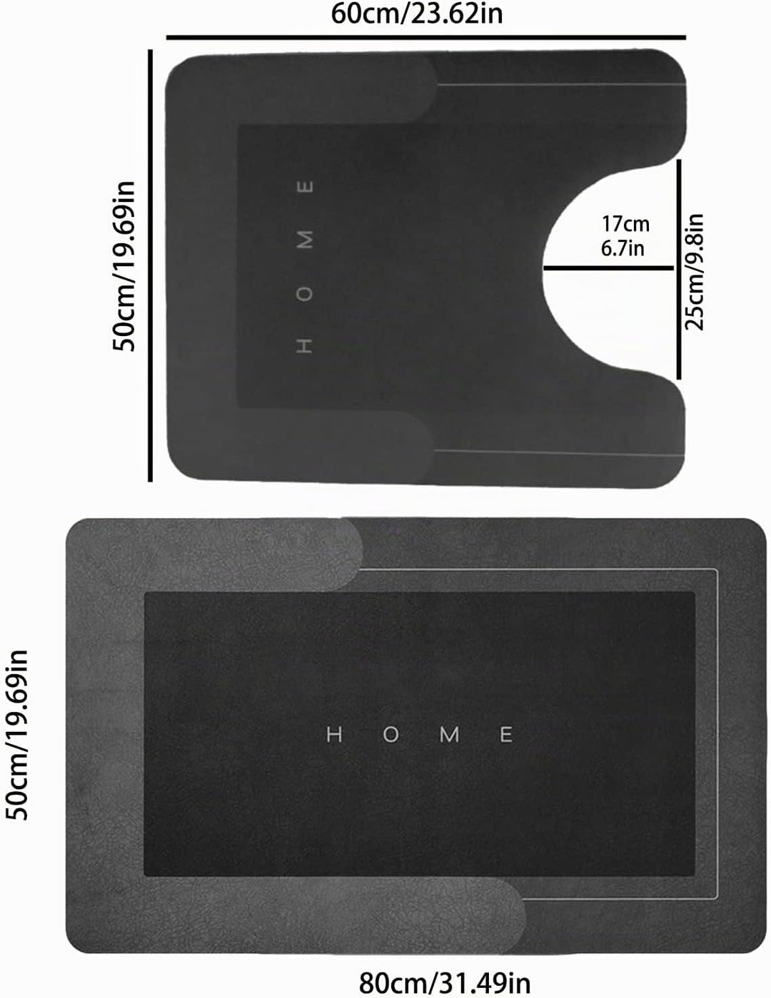 YeahBoom Super Absorbierende Bodenmatte,Schmutzabweisend Bodenmatte Für Bad,Memory-Schaum-Badematten