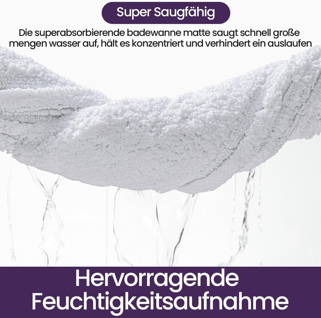 DEXI Badezimmerteppich 50 x 80 cm, weicher Badematte, rutschfest waschbar Badvorleger, Saugfähige Du