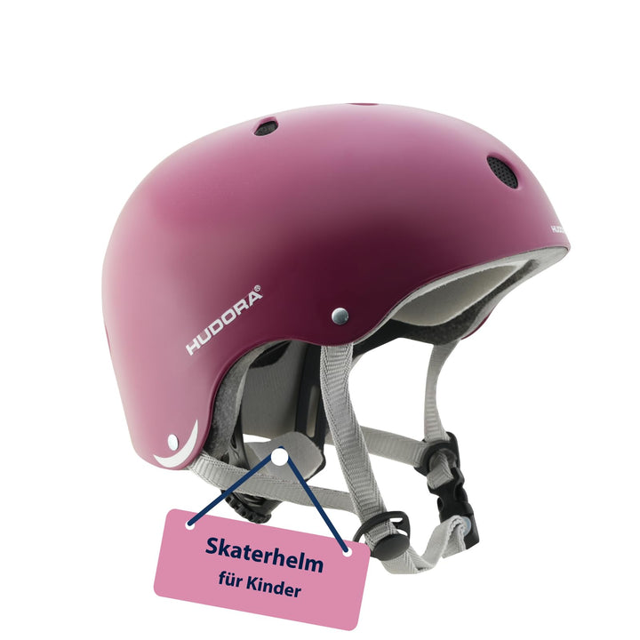 HUDORA Skaterhelm Robuster Kinderhelm - Fahrradhelm mit Air-Vent Belüftungssystem - Grössenverstellb