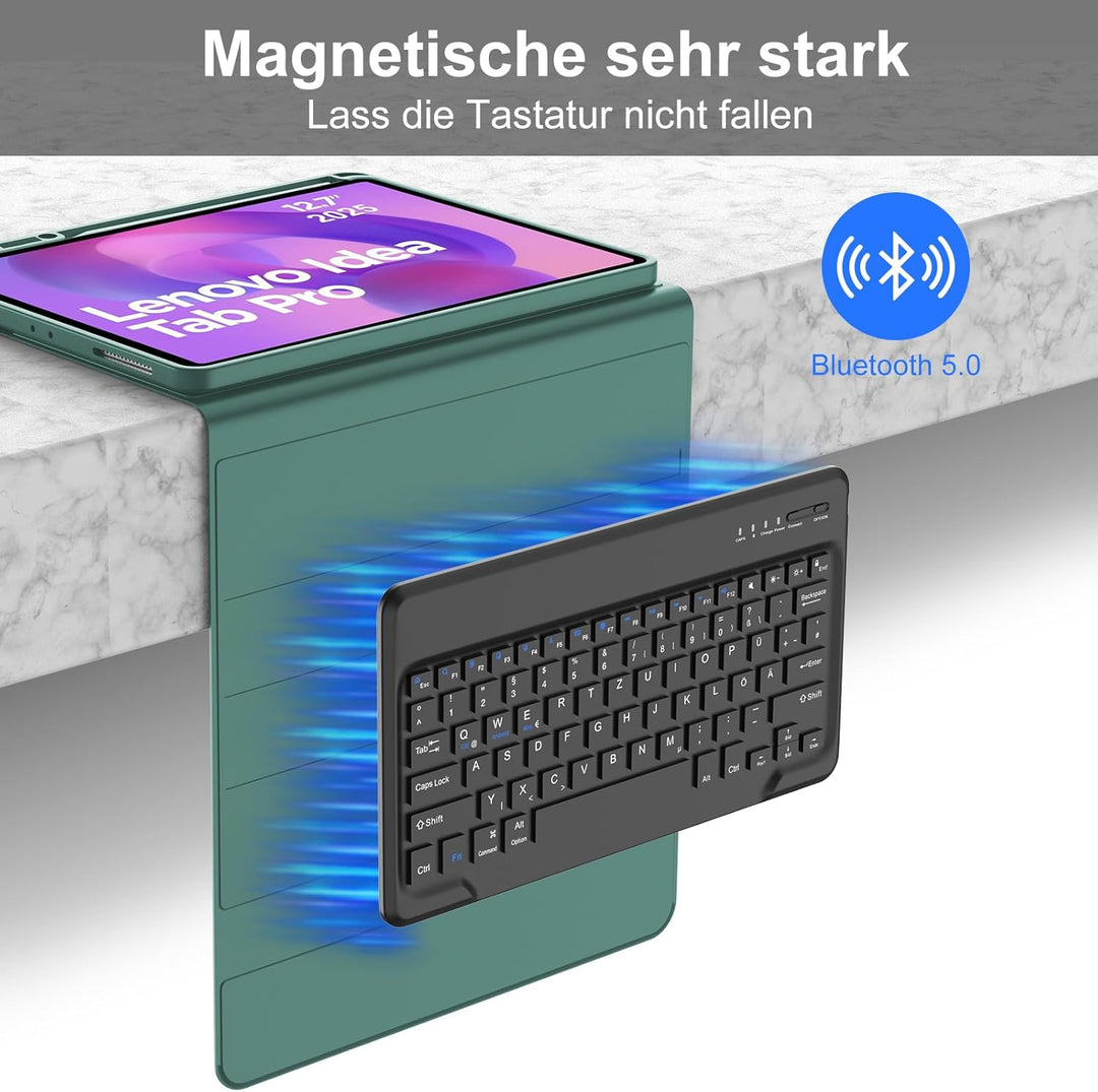Occtingkind für Lenovo Idea Tab Pro 12,7 Hülle mit Tastatur, Abnehmbare Bluetooth Tastatur für Lenov