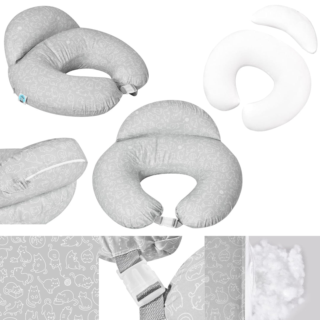 sei Design Stillkissen klein Baby- Stillhörnchen mit abnehmbaren Stillkissenbezug aus 100% Baumwolle