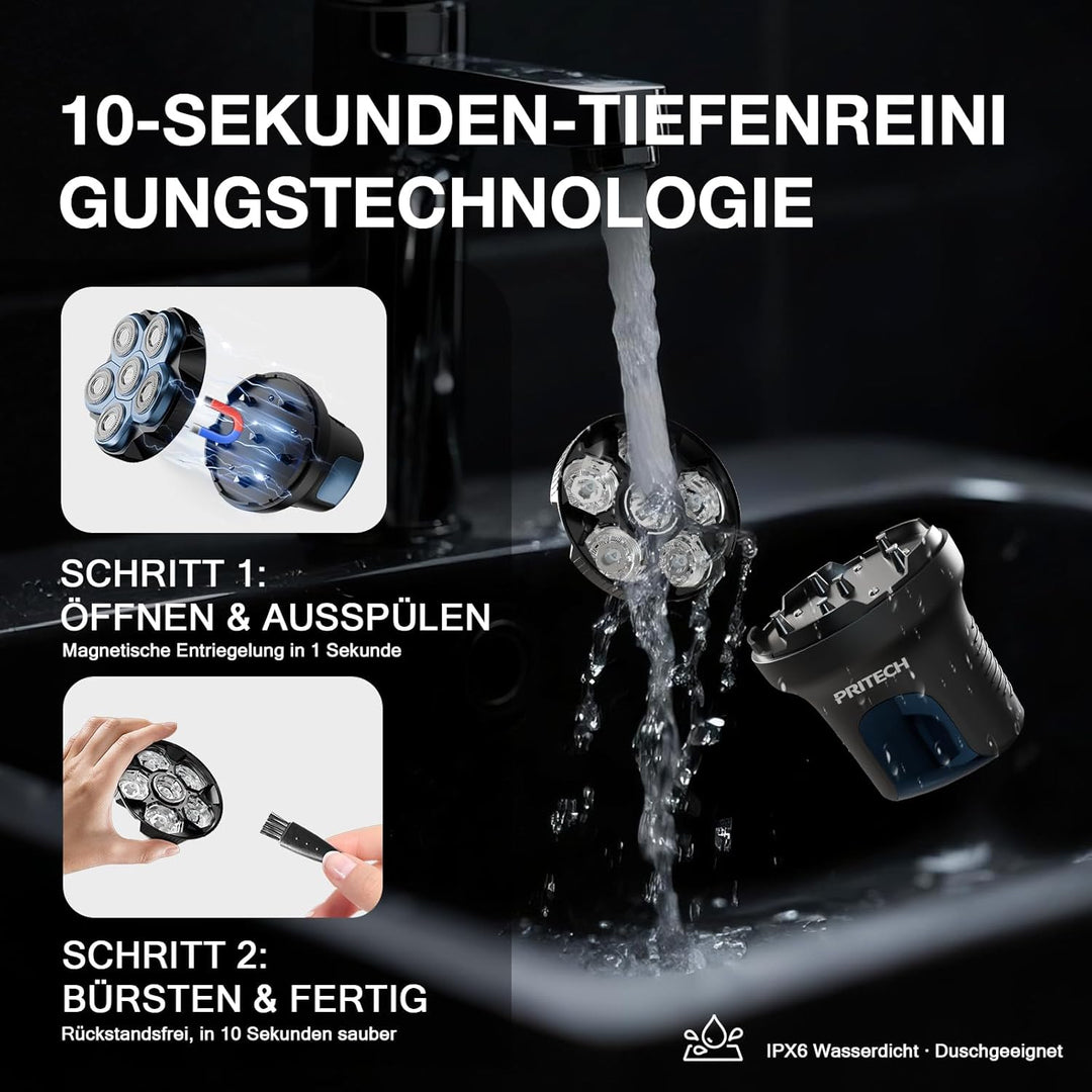 Glatzen Rasierer Herren Kopfrasierer Glatze Glatzenrasierer Elektrisch Wiederaufladbar Magnetische H