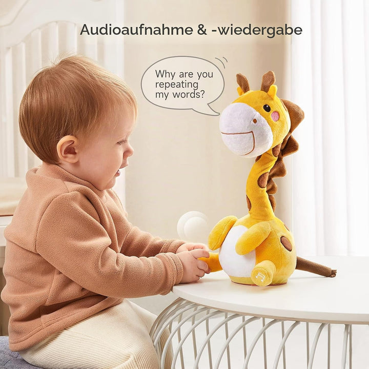 TUMAMA Baby Plüschtier Sprechende tanzende Giraffe Spielzeug Geschenke für Jungen Mädchen,Kinder Plü