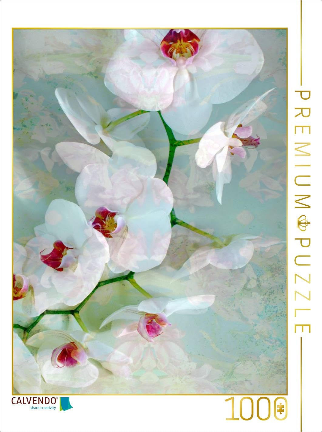 CALVENDO Puzzle Weiss Blaue Orchidee 1000 Teile Lege-Grösse 48 x 64 cm Foto-Puzzle Bild von Alaya GA