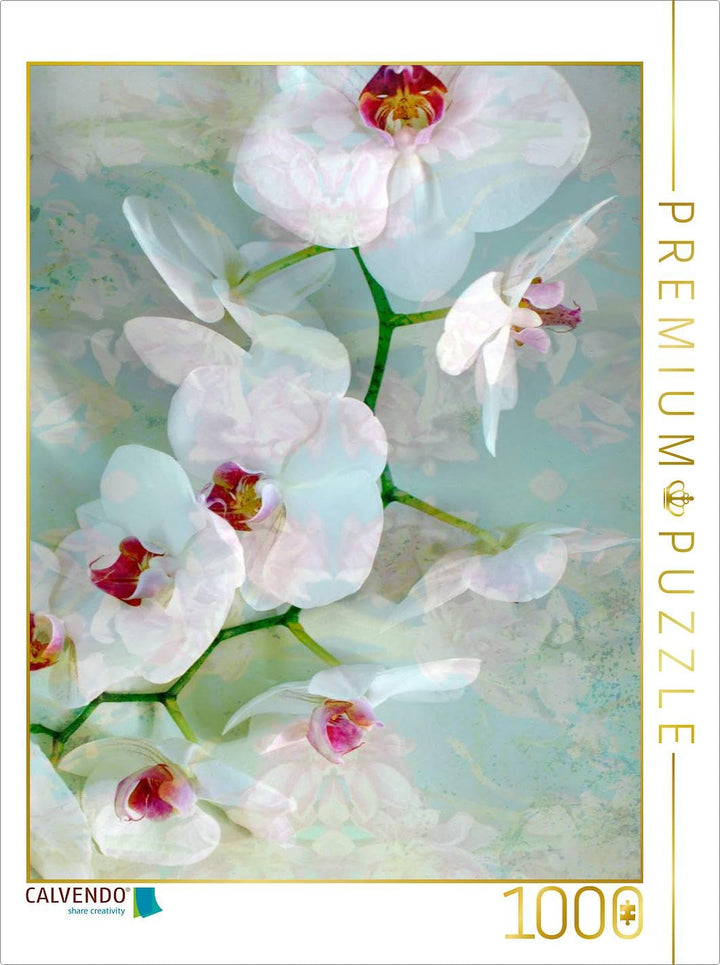 CALVENDO Puzzle Weiss Blaue Orchidee 1000 Teile Lege-Grösse 48 x 64 cm Foto-Puzzle Bild von Alaya GA