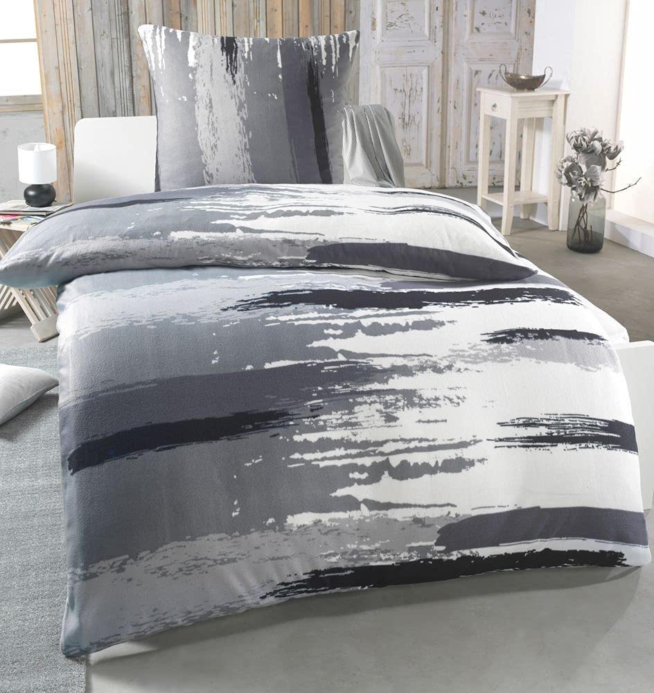 DreamHome Warme Winter Microfaser Thermo Fleece Bettwäsche 135x200 155x220 200x200 Moderne, Grösse:2