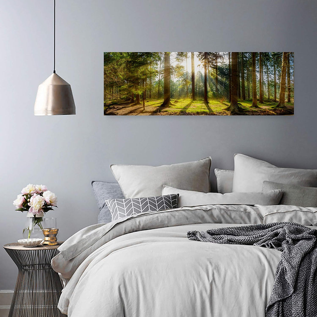Feeby Bilder Wald Bäume Natur 90x30 cm Wohnzimmer Schlafzimmer Büro Flur Küche Wandbilder Modern Bil