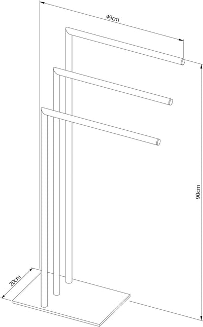 Sealskin Tube Handtuchhalter 3-armig, Handtuchständer freistehend mit 3 Handtuchstangen, auch als Kl