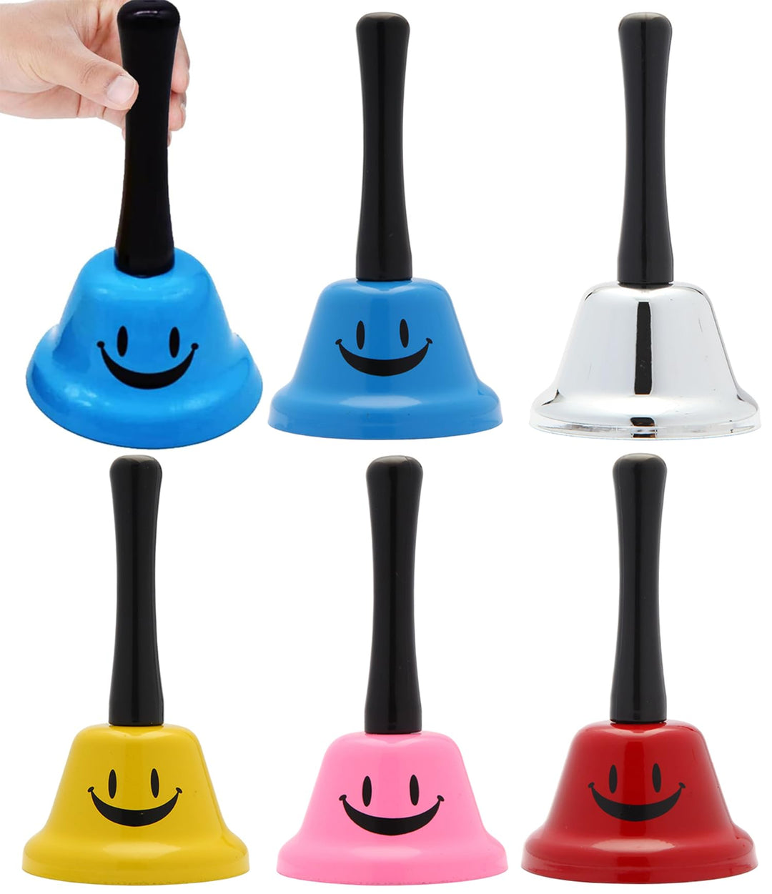 5 Stück Handglocke, Rezeptionsklingel Edelstahl Chrom Schelle Glocke Küche Glocken,Handglocke Glocke