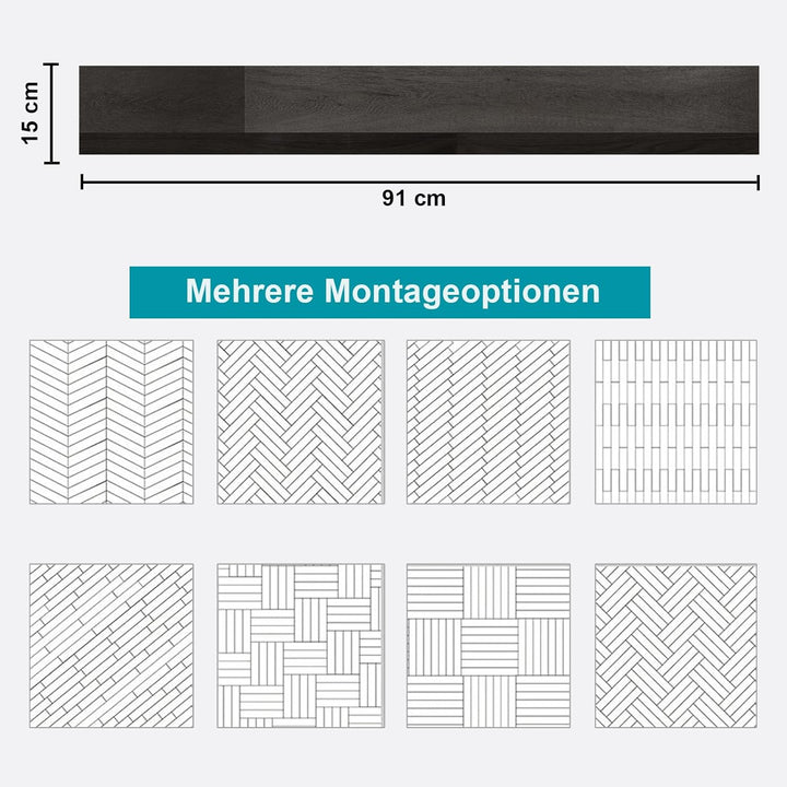 Oxdigi PVC Bodenbelag Selbstklebende 1.6m², Verdickt Holzoptik Vinylboden Bodenfliesen für Eingangst