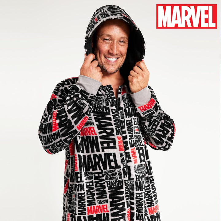 Marvel Kapuzen Flausch Fleece Onesies für Herren und Jugendliche - Bequeme Loungewear S-3XL - Gesche