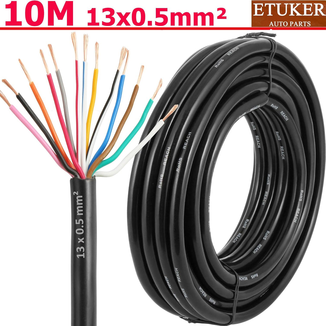 20AWG 13×0.5mm² Elektrischer Draht Kabel 13 adrig 10M Kupferkabel Fahrzeugkabel 13 polig Verlängerun